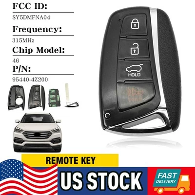 Para 2013 2014 2015 2016 2017 2018 Hyundai Santa Fe Mando a distancia Coche Llavero SY5DMFNA04 Foto 1 de 4