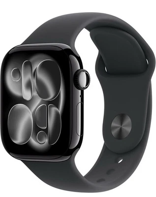 Apple Watch Series 11 42mm Jet Black Aluminum Case Black Sport Band M/L (new) - Image 1 of 4