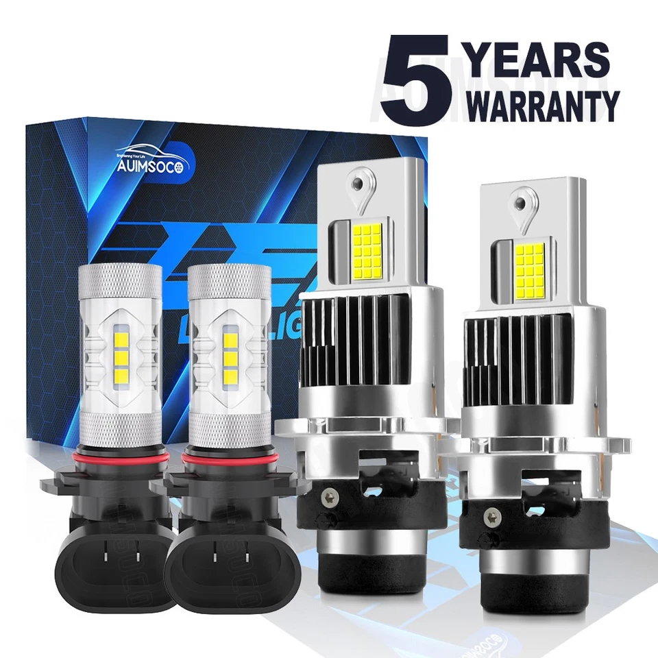 For BMW 650i Coupe 2006-2007 Xenon White LED Headlight Low Beam Fog Light Bulbs - Image 1 of 4