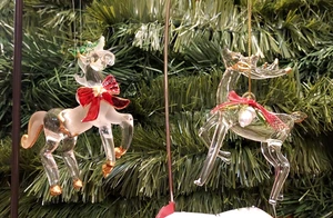 Lote de Adornos De Colección Kurt Adler Vidrio Esmerilado Transparente Árbol de Navidad Reno - Imagen 1 de 11