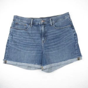 J Crew Shorts Women's Size 32 Blue Jean Rolled Up Hem Stretch Denim - Picture 1 of 5
