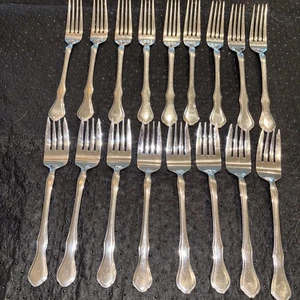 Pfaltzgraff Briarwood Set of 9 Dinner-8 Salad Forks 18/0 Stainless - Picture 1 of 4