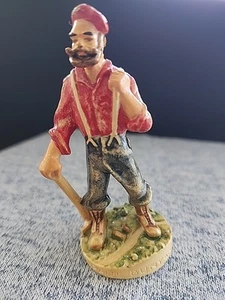 Paul Bunyan Cappello Rosso Sebastian Miniatures #6204 Figurina Vintage USA A290 - Foto 1 di 4