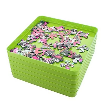  Пазл сортировщик лотки в - упаковка 6 пластиковых пазлов органайзер пазл зеленый - Изображение 1 из 4