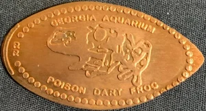 RETIRED! COPPER! POISON DART FROG - GEORGIA AQUARIUM ATLANTA PRESSED PENNY - Picture 1 of 2