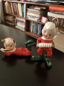 Vintage 1960’s Napco pixie elf figurines Playing Instruments Japan *Read - Picture 1 of 6