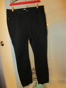 Neu ohne Etikett Damen schwarze Röhrenjeans LC Lauren Conrad Größe 12 unversäuberter Saum - Bild 1 von 16