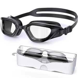 Swim Goggles, Unisex Adult Swimming Goggles Anti Fog Anti UV No Leakage Wide ... - Picture 1 of 9