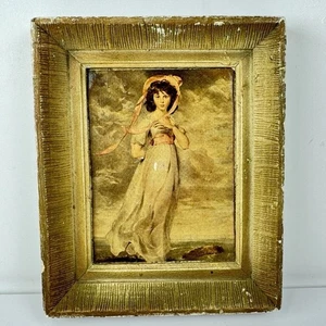 VTG Masters Pinkie Sir Thomas Lawrence Framed Mini Print Gold 5x4 Gallery Wall - Picture 1 of 11