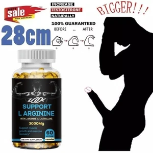 L-Arginina 60 Óxido Nítrico, Potenciador de Testosterona, Cápsulas de Apoyo Energético 3000 mg - Imagen 1 de 7