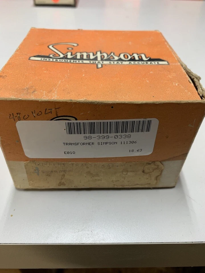 SIMPSON 111306 CURRENT TRANSFORMER 50-800Hz RATIO 75:5  W554 - Image 1 of 1