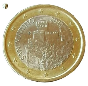 Moneta 1 Euro REPUBBLICA SAN MARINO 2018 RSM 3^ serie - Seconda Torre, la Cesta - Foto 1 di 9