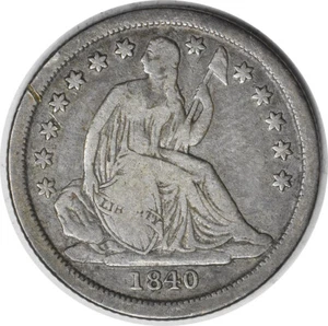1840-O Liberty Seated Silver Dime No Drapery F Uncertified #1058 - Picture 1 of 2