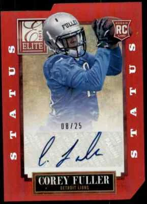 2013 Elite Red SP Autograph Corey Fuller RC Auto /25 Lions #121 10=Fs - Image 1 of 2