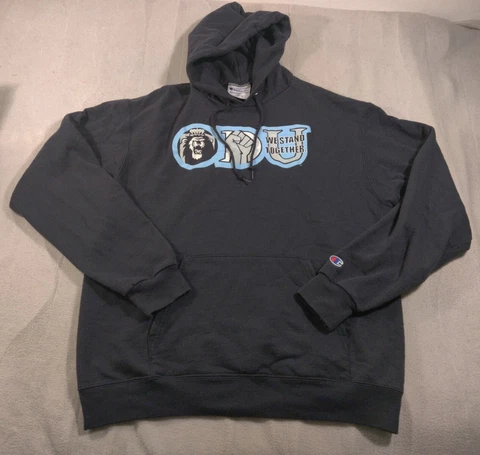 Old Dominion Monarchs Mens Hoodie Blue Large Pullover Sweatshirt NCAA Champion Cover