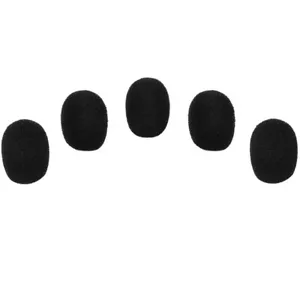 Paquete de 5 auriculares con solapa de tamaño mini micrófono cubierta parabrisas calcetín espuma micrófono, negro - Imagen 1 de 5