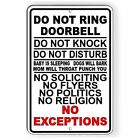 Do Not Ring Doorbell Do Not Disturb Do Not Knock No Soliciting Sign Metal SI129