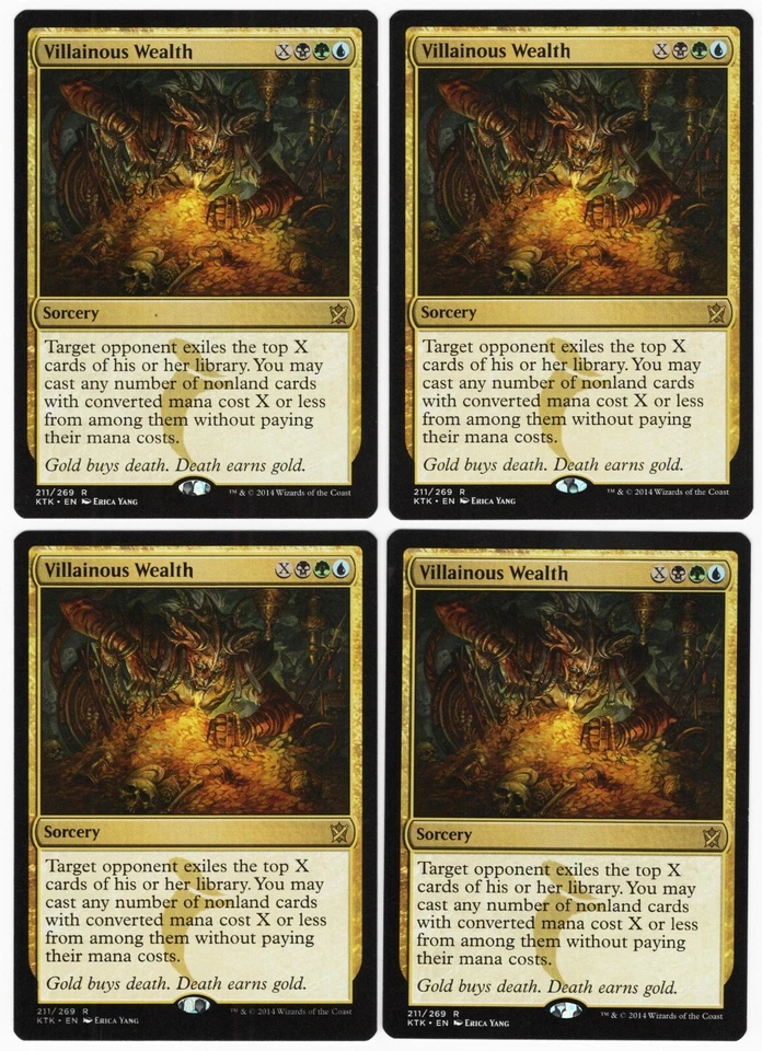 Villainous Wealth x4 4x 2014 Khans of Tarkir PLAYSET Multi-Color Rare MTG NM AZ1 - Image 1 of 1