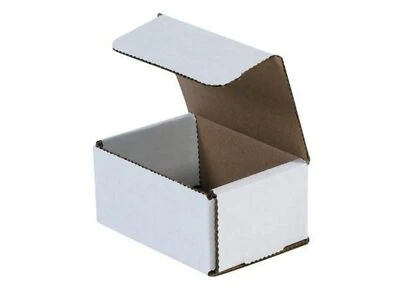 100 Pack of 4x3x2 White Corrugated Shipping Mailer Packing Box Boxes 4" x 3" x 2 - Image 1 of 4
