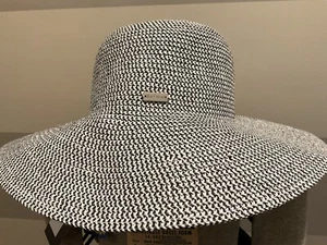 NWT Betmar New York Sun Garden Hat ONE SIZE FITS ALL Black & White Packable - Picture 1 of 5