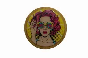 100ml, Pop Art, Retro, WOW, Screw Top Bamboo Box, Cosmetic Container, Trinkets - Picture 1 of 4