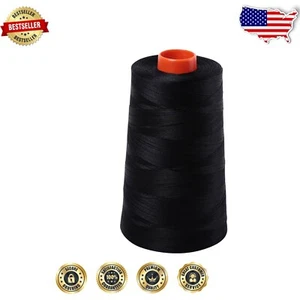 Premium 100% Cotton Black Thread - 6,452 Yards for Sewing & Craft Projects - Picture 1 of 2