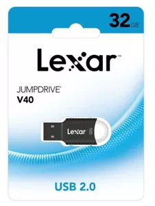 Lexar 32Gb USB Flash Jump Drive USB 2.0 V40 Memory Stick Black & Silver (UK) NEW - Picture 1 of 24