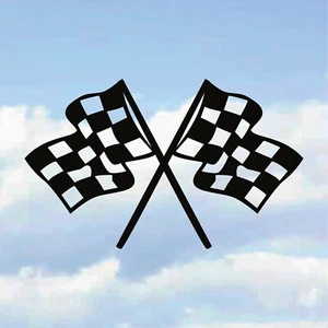 Chequered Flag Racing Sport Laptop Car Van Window Bumper Sticker Decal Vinyl JDM - Picture 1 of 7