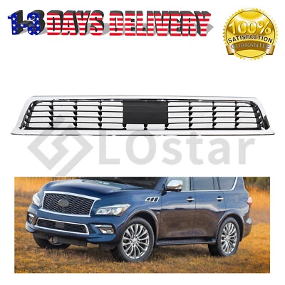 New Front Bumper Grille Chrome Fits 2015 2016 2017 Infiniti QX80 5.6L Foto 1 de 4