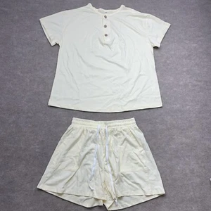 2 Piece Set Womens Summer Casual Comfy Lounge Wear Ladies Blouse Shorts Medium - Picture 1 of 10