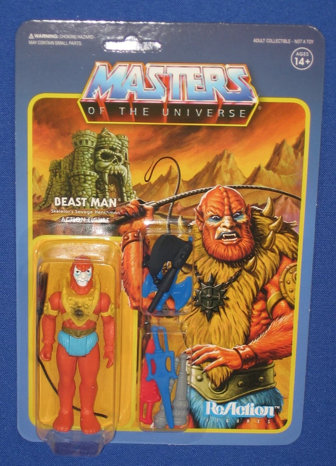 Super7 Reaction MOTU Masters of The Universe Beastman With Weapons Action Figure