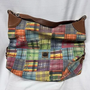 Bolso Cartera Dooney & Bourke Vintage Retazos Lona Pastel Cuadros Hormiga Picnic - Imagen 1 de 15
