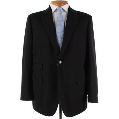 Belvest NWT 100% Camel Hair Sport Coat Size 56R (46R US) In Solid Black - Image 1 of 4