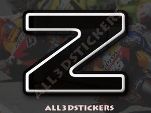 3D Stickers Resin Domed LETTER Z - Color Black - 100 mm(4 inches) Adhesive Decal - Picture 1 of 1
