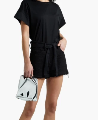 IRO Nannie 皮带粗花呢短裤黑色 34 或 XS 码 — 第 1/4 张图片