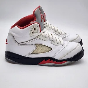 Nike Air Jordan 5 V Retro PS Fire Red Youth Size 13C 440889-102 Silver Tongue - Picture 1 of 13