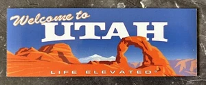 Kühlschrank Magnet: Welcome to Utah 14x5 cm - Arches Magnetschild Cooler Fridge - Bild 1 von 1