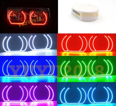 Bluetooth RGB LED halo ring for Chevrolet Colorado 04-12 headlight U style DRL - Image 1 of 4