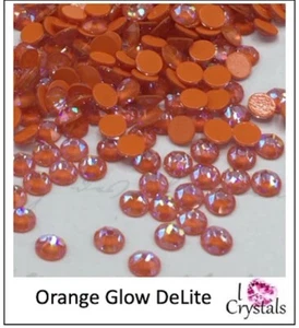ORANGE GLOW DELITE Austrian 2088 Crystal Flatback Rhinestone 12ss 16ss 20ss 30ss - Picture 1 of 4
