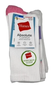 Hanes Absolute Comfort Women's Crew Socks 5 Pair Women's Size 8-12 - Picture 1 of 4