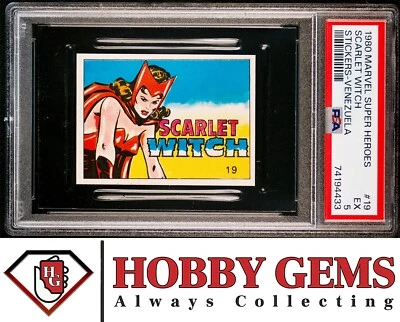 SCARLET WITCH PSA 5 1980 Marvel Super Heroes Stickers-Venezuela #19 - Image 1 of 2