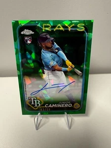 Junior Caminero 2024 Topps Chrome Sapphire Green RC Auto /99 #USA-JCA Rays - Picture 1 of 10