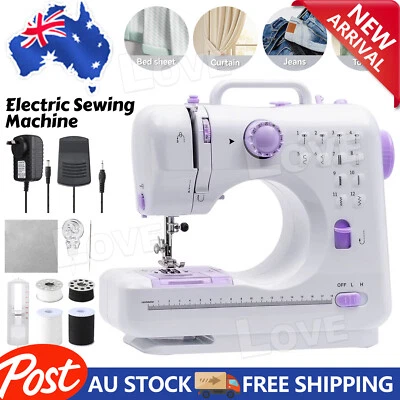 Portable Electric Sewing Machine Double Threads with Extension Table Desktop - image 1 of 4
