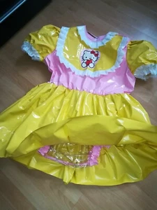 Adult Baby Kleid INTEGRIERTE Windelhose Sissy PVC LACK Diaper Plastik L-XL - Bild 1 von 8
