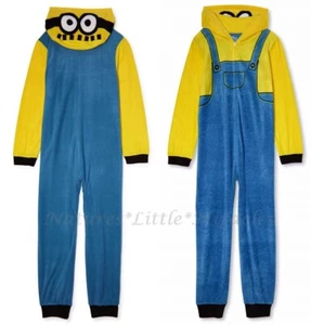 Minion Pajamas Size 6-7, 8 Boys One Piece Union Suit Halloween Costume Girls NWT - Picture 1 of 4