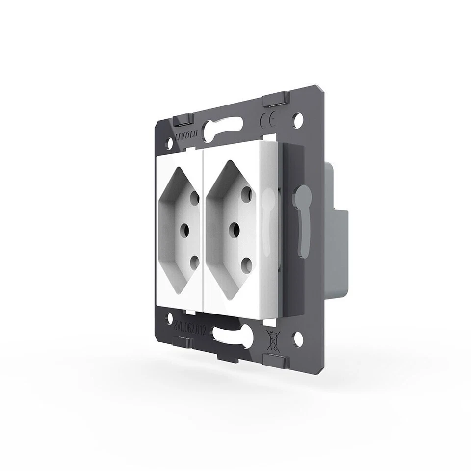 LIVOLO Modul Steckdose Schweiz CH zweifaches Steckdosenmodul Typ J Weiß - Bild 1 von 4