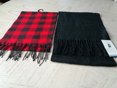  2 Bufandas Cuello Invierno 1 Negro Jaclyn Smith / 1 TOPGRADE Rojo y Negro Cuadros 60" L  Foto 1 de 4