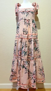Stufenkleid Cottagecore Blumen feminin Schulter zum Binden rosa Prärie Gr. M lesen - Bild 1 von 12
