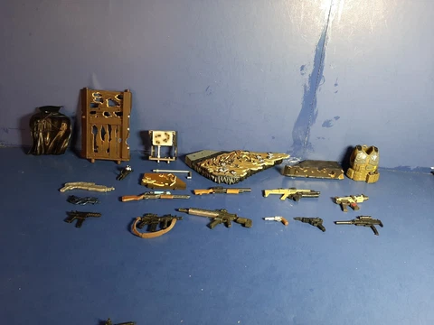 Lot Of 20 1/12 Weapons And Diorama Parts Fortnite Action Force GI Joe Trigun Cover
