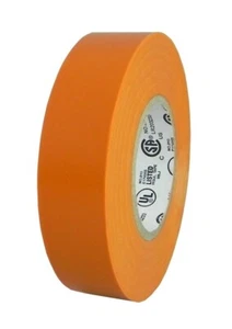 VINYL PVC ELECTRICL TAPES, FLAME RETARDANT, 3/4" X 66' ORANGE 1 ROLL - Picture 1 of 5